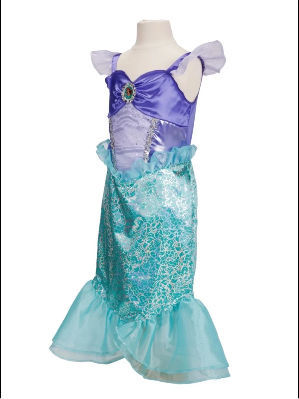 Girls Purple and Teal Princess Mermaid Dress-Up Costume with Accessories